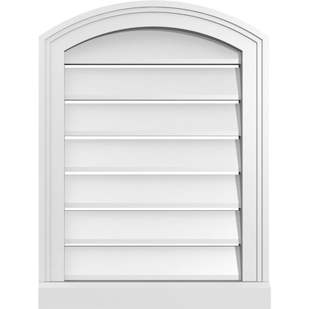 Ekena Millwork Arch Top Surface Mount PVC Gable Vent w/ 2"W x 2"P Brickmould Sill Frame, 18"W x 22"H GVPAR18X2203SN